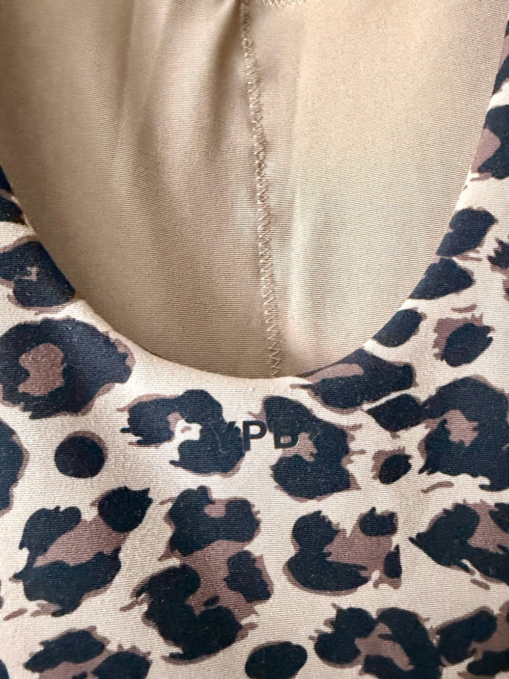 Abercrombie & Fitch Leopard Print Athletic Mini Dress in Taupe and Black Sz M - Picture 3 of 4